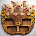 3D STL File – Baby Pigs Charcuterie Board (CNC Ready)