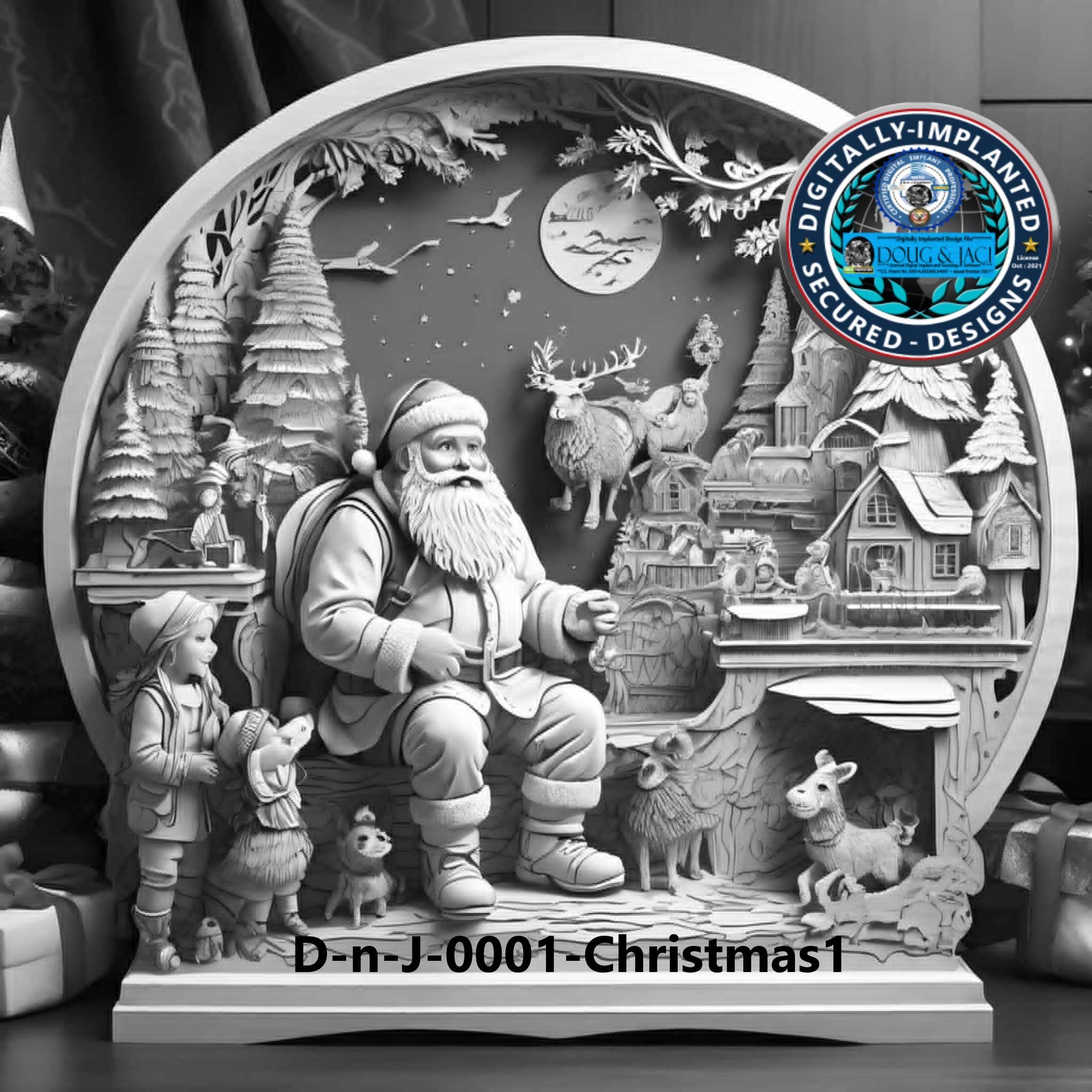 Santa Claus CNC Carving – 3D STL Digital File