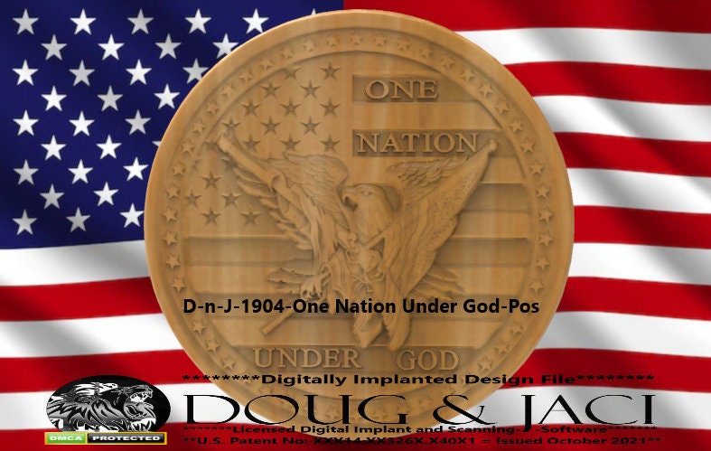 One Nation Under God – 3D STL CNC Digital File (2 Files)