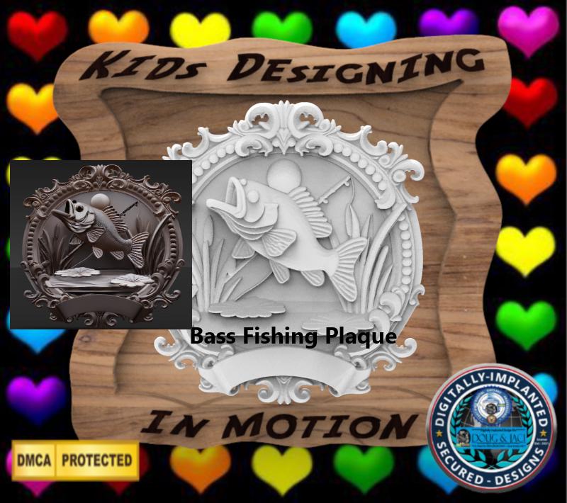Bass Fishing Plaque 3D STL File – CNC & 3D Print Ready