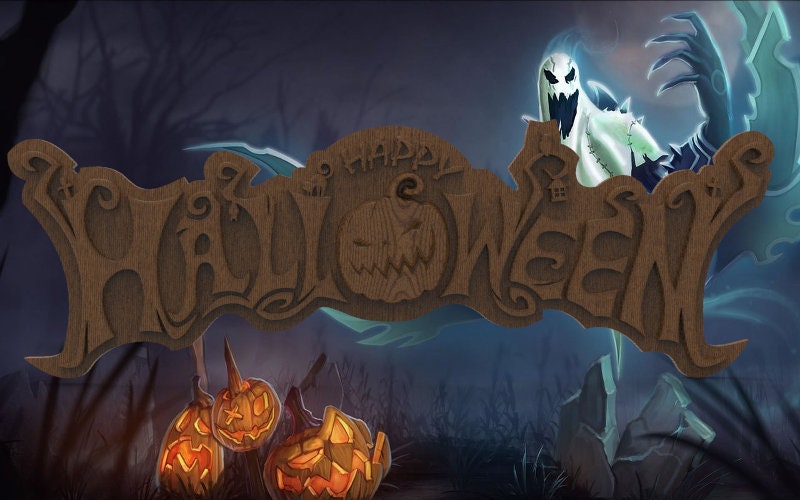 Halloween Sign – 3D STL CNC Digital File