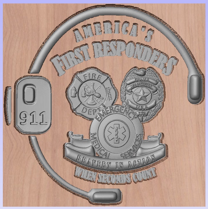 9/11 First Responders Memorial – 3D STL CNC Digital File