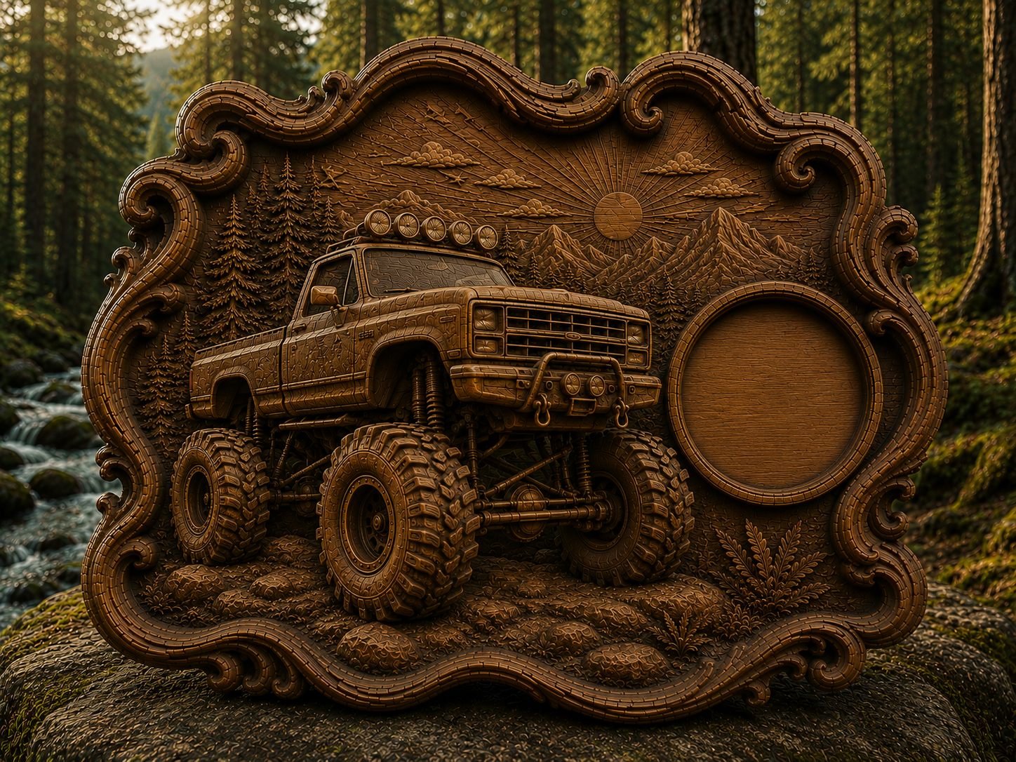 4-Wheel Truck Clock 3D STL File – CNC & 3D Print Ready