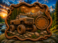 4-Wheel Truck Clock 3D STL File – CNC & 3D Print Ready