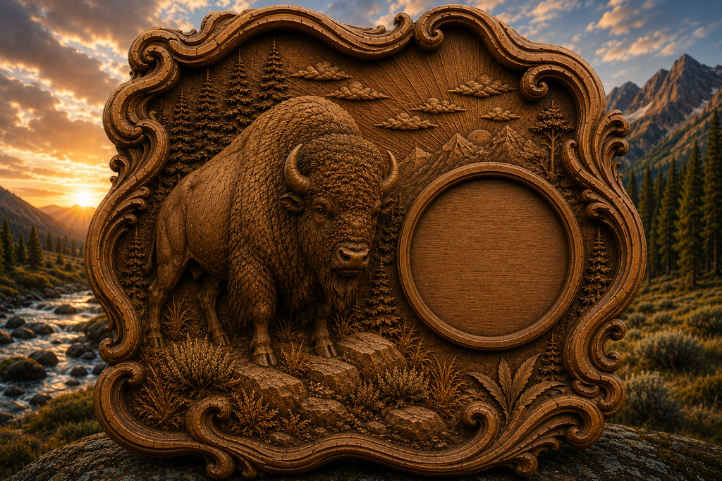 American Bison Clock 3D STL File – CNC & 3D Print Ready