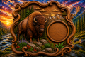 American Bison Clock 3D STL File – CNC & 3D Print Ready | D-n-J-Bison-01