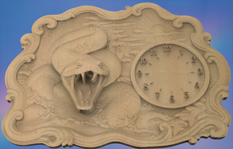 Anaconda Clock 3D STL File – CNC & 3D Print Ready