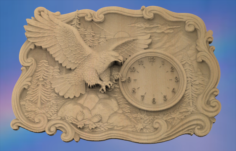 Eagle Clock 3D STL File – CNC & 3D Print Ready