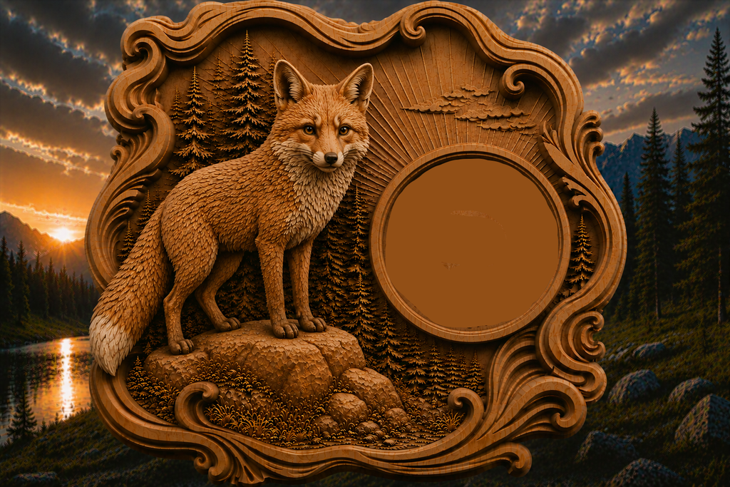 Fox Clock 3D STL File – CNC & 3D Print Ready