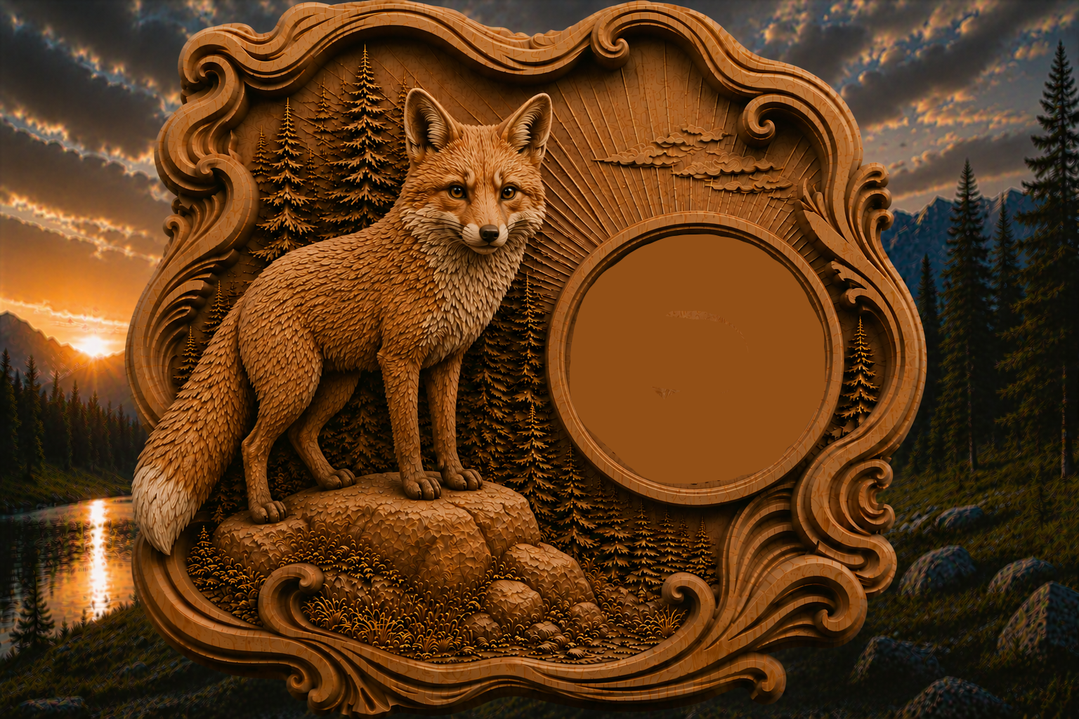 Fox Clock 3D STL File – CNC & 3D Print Ready