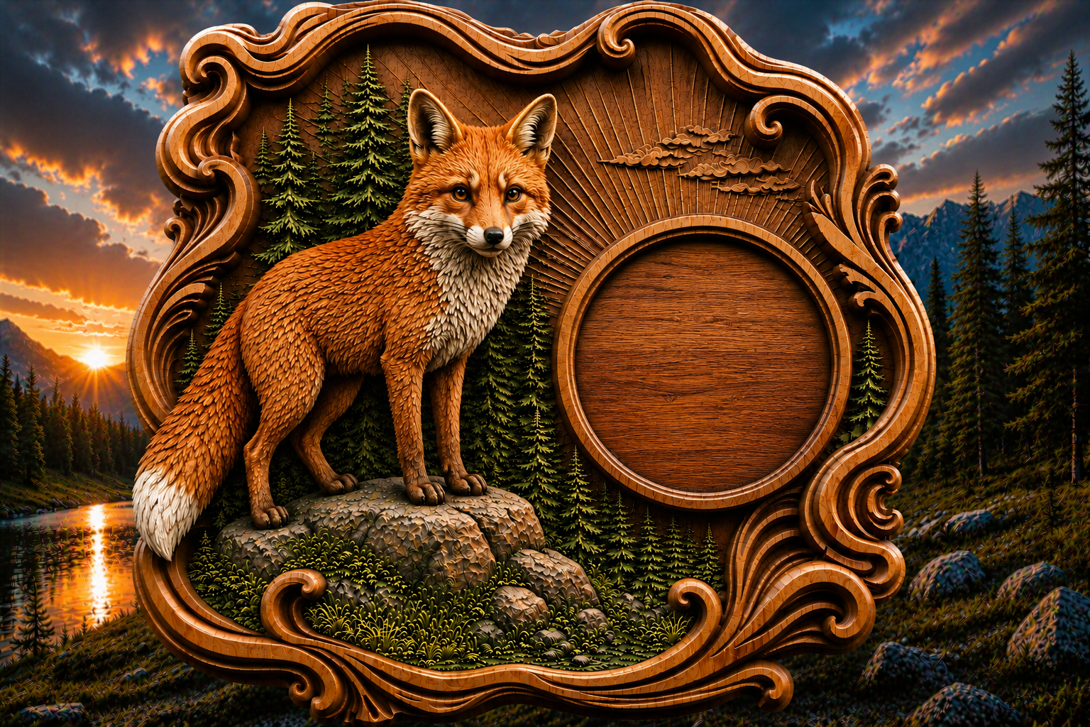 Fox Clock 3D STL File – CNC & 3D Print Ready