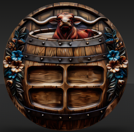 LongHorn Bull Charcuterie Board 3D STL File – CNC Ready