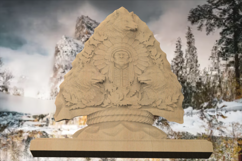 Native American Design 3D STL File – CNC Carving | D-n-J-001