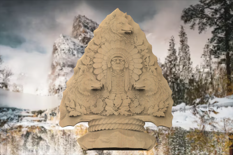 Native American Design 3D STL File – CNC Carving | D-n-J-001