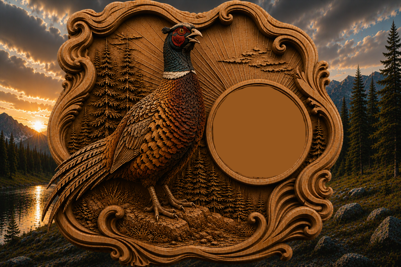 Pheasant Clock 3D STL File – CNC & 3D Print Ready