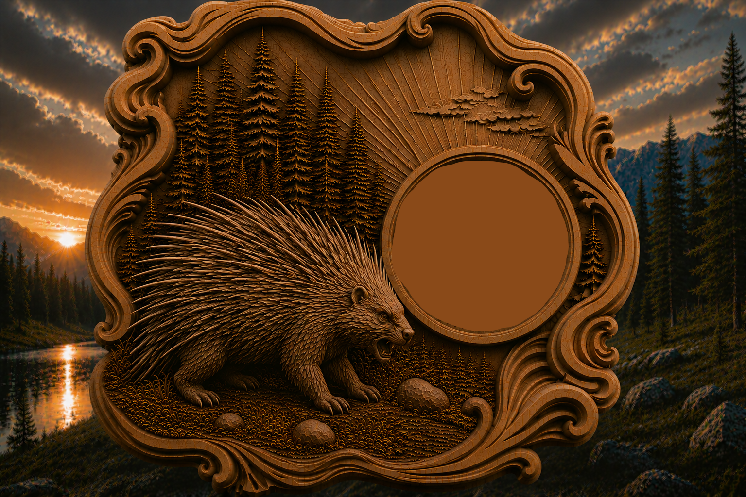 Porcupine Clock 3D STL File – CNC & 3D Print Ready