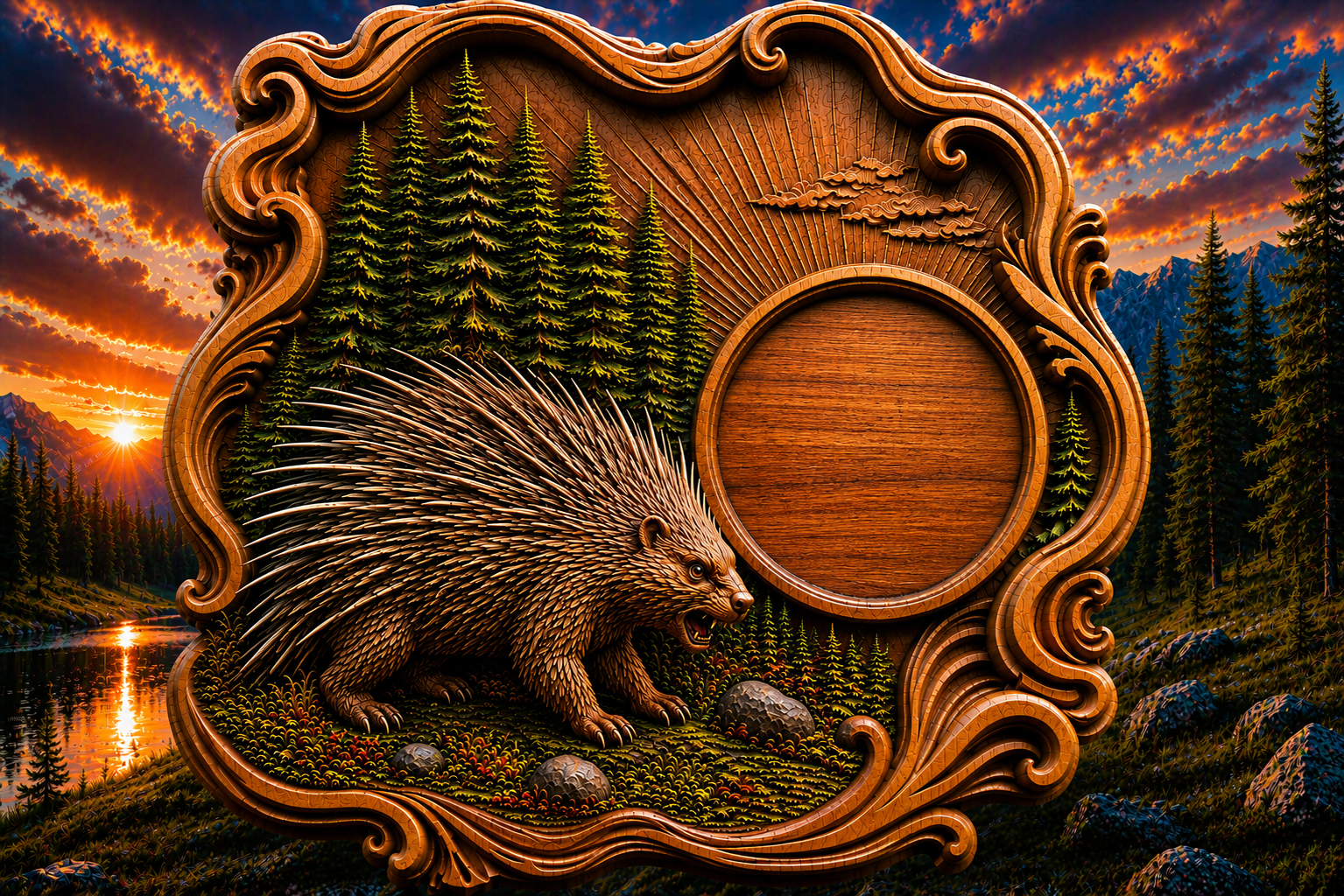Porcupine Clock 3D STL File – CNC & 3D Print Ready