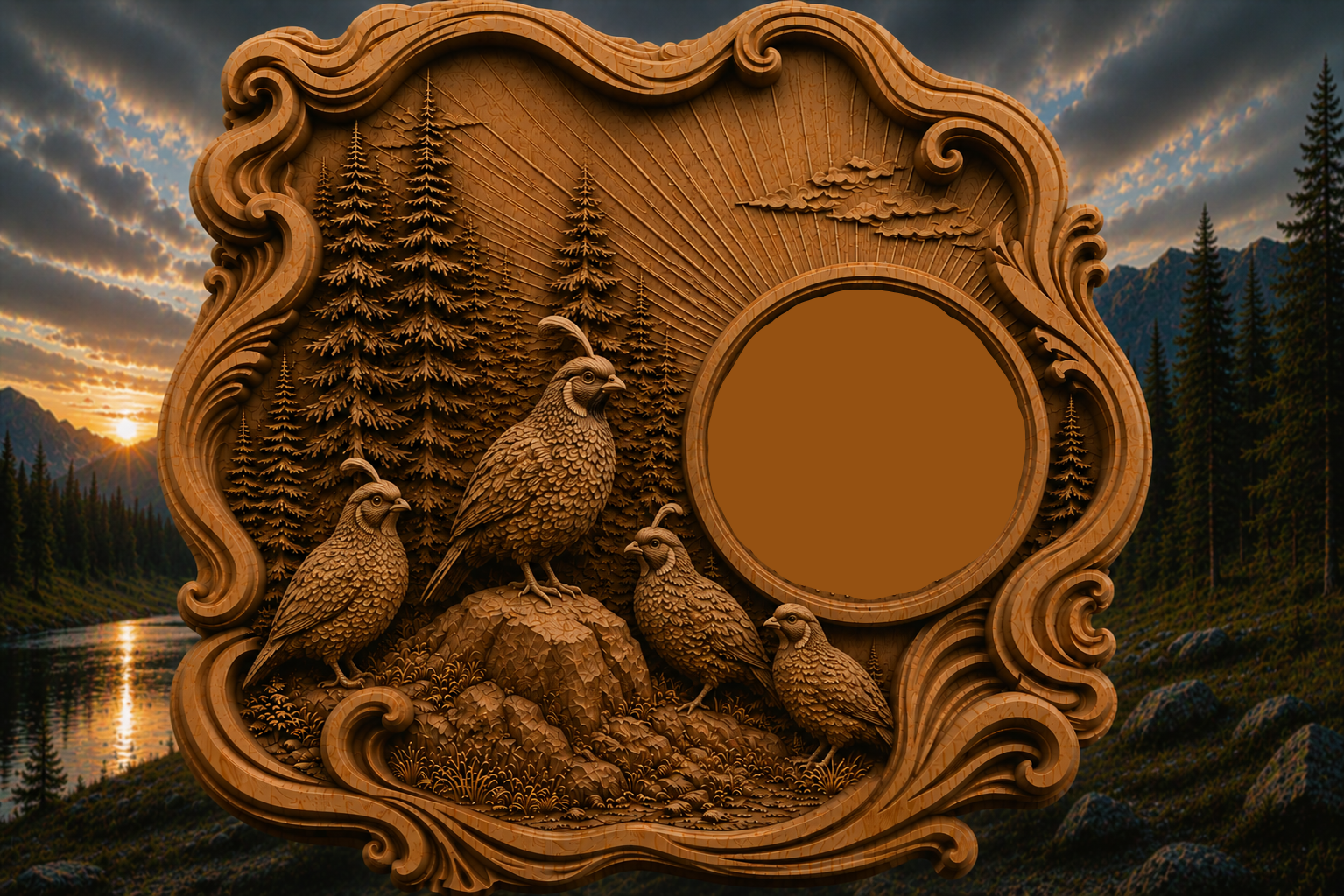 Quail Clock 3D STL File – CNC & 3D Print Ready