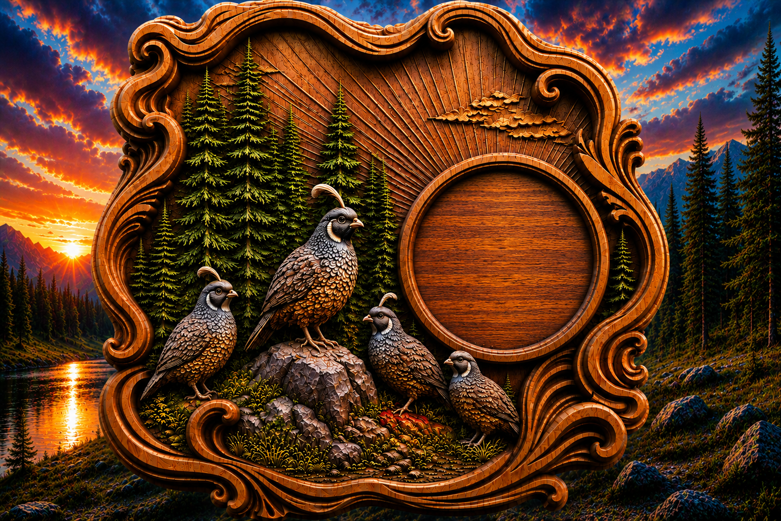 Quail Clock 3D STL File – CNC & 3D Print Ready