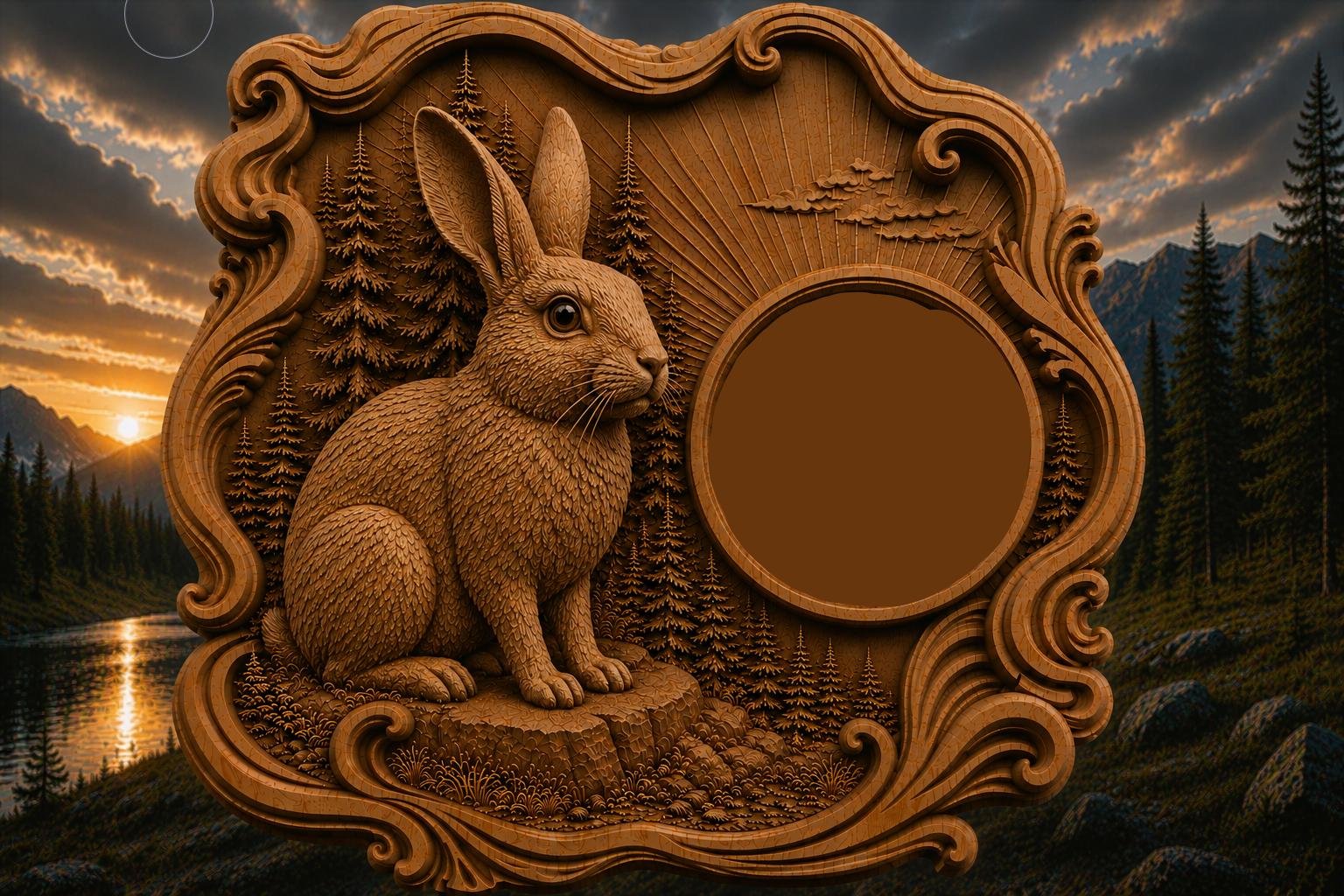 Rabbit Clock 3D STL File – CNC & 3D Print Ready