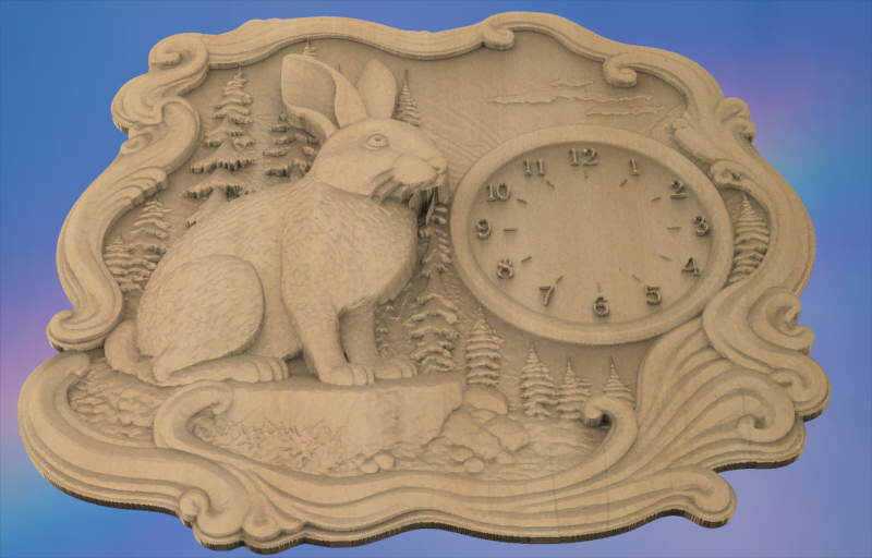 Rabbit Clock 3D STL File – CNC & 3D Print Ready