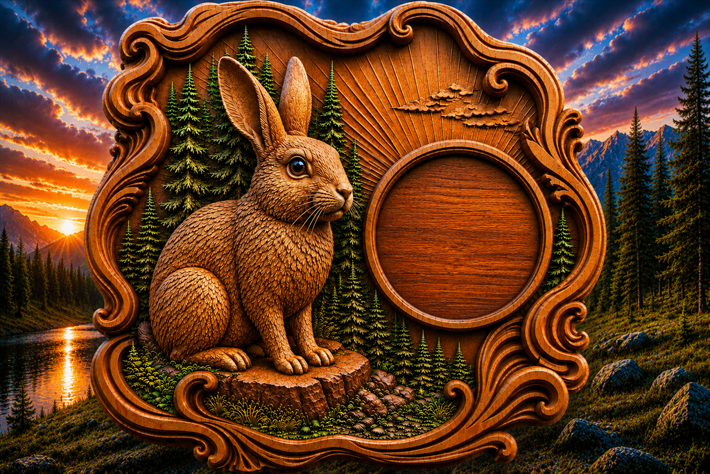 Rabbit Clock 3D STL File – CNC & 3D Print Ready