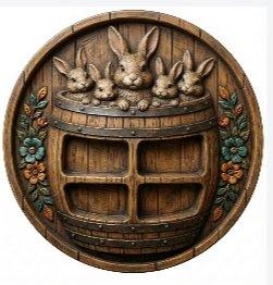 Rabbit Family Charcuterie Board 3D STL File – CNC Ready