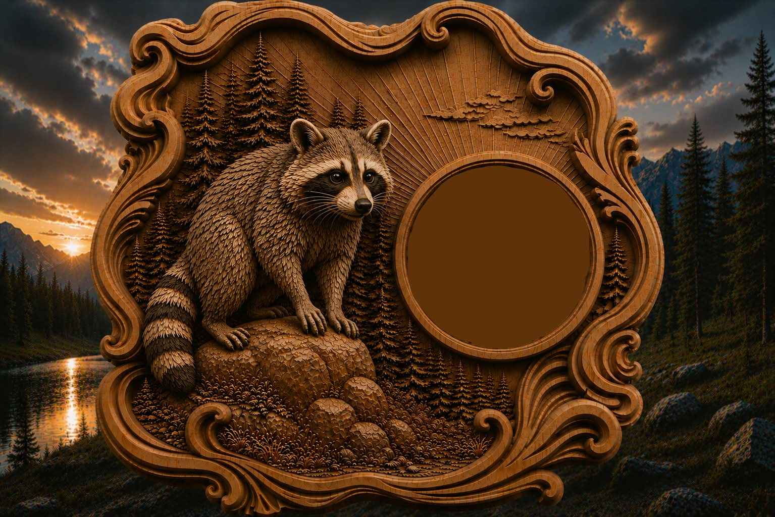 Raccoon Clock 3D STL File – CNC & 3D Print Ready