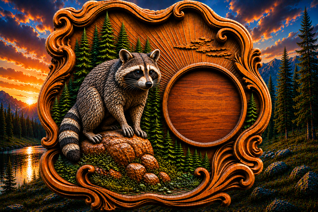 Raccoon Clock 3D STL File – CNC & 3D Print Ready