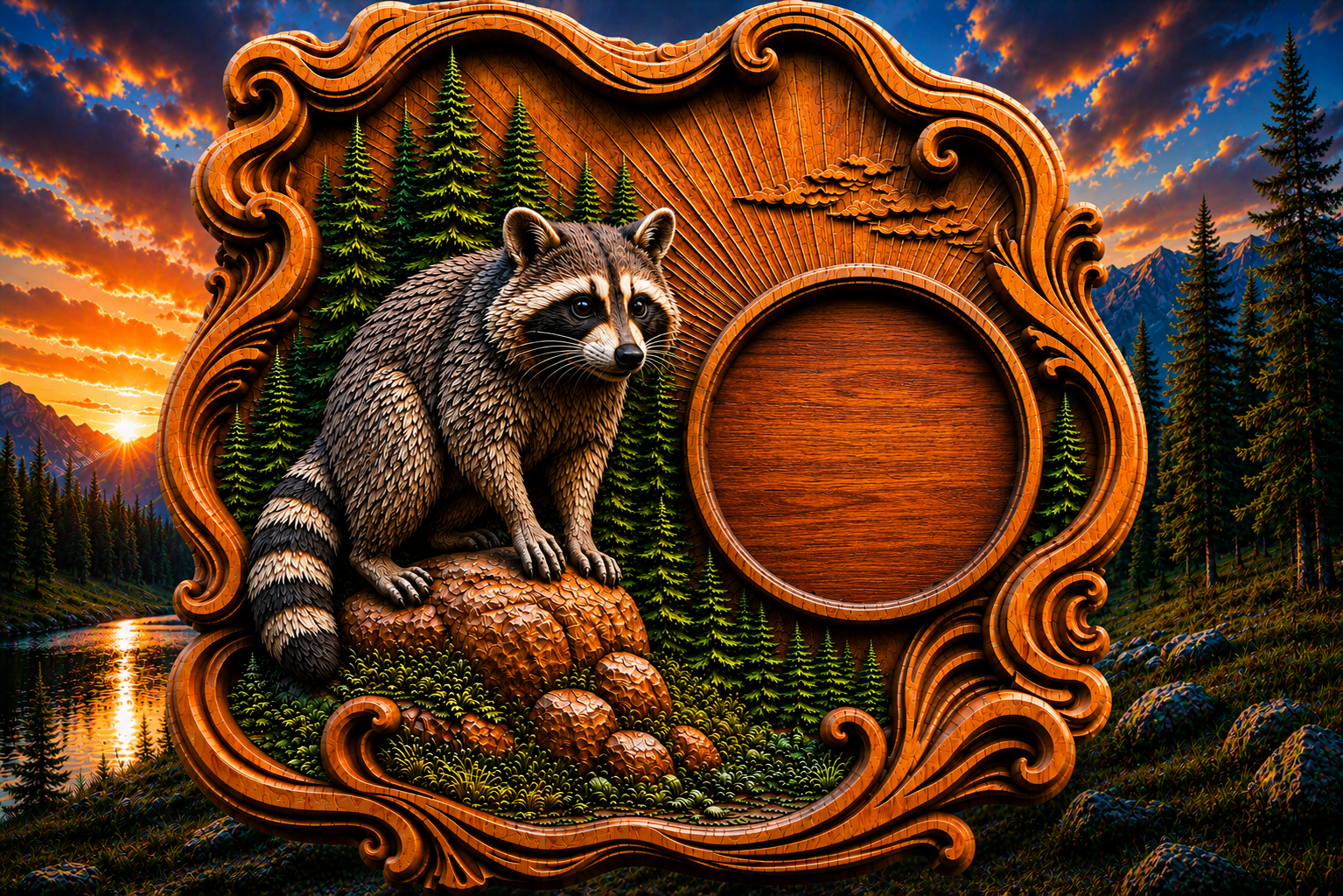 Raccoon Clock 3D STL File – CNC & 3D Print Ready