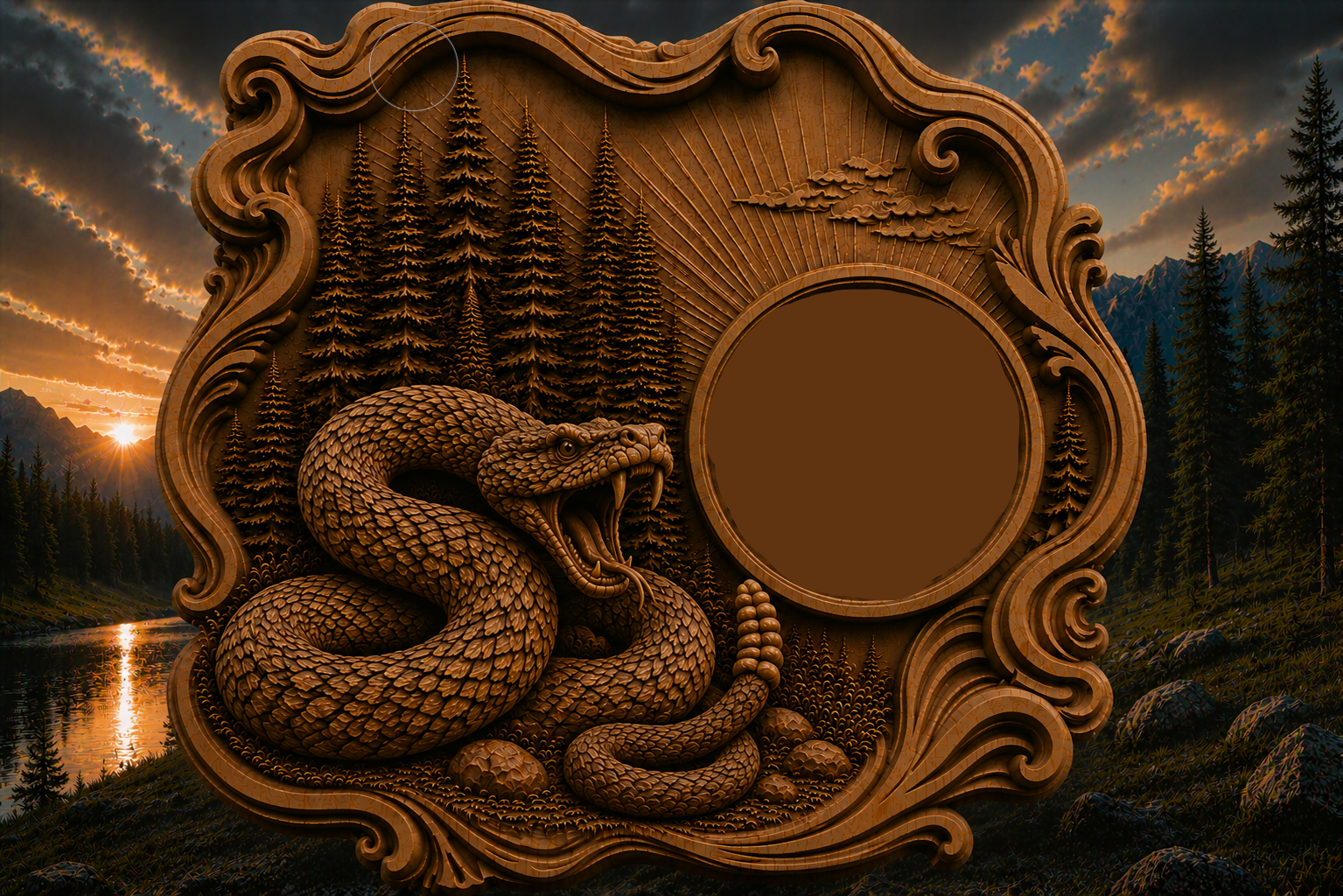 Rattlesnake Clock 3D STL File – CNC & 3D Print Ready