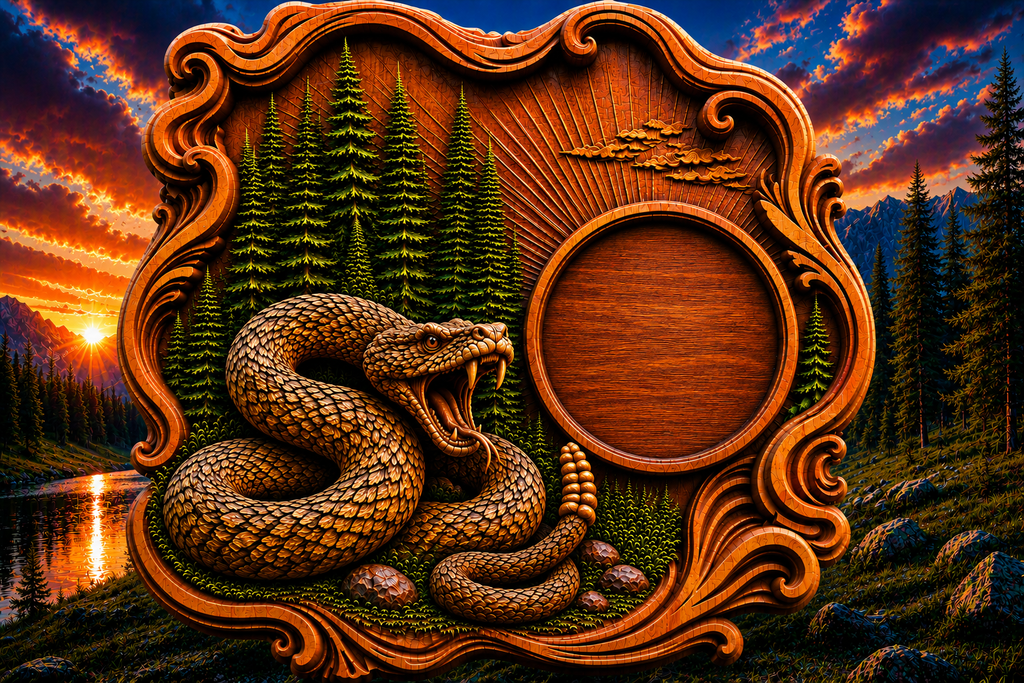 Rattlesnake Clock 3D STL File – CNC & 3D Print Ready