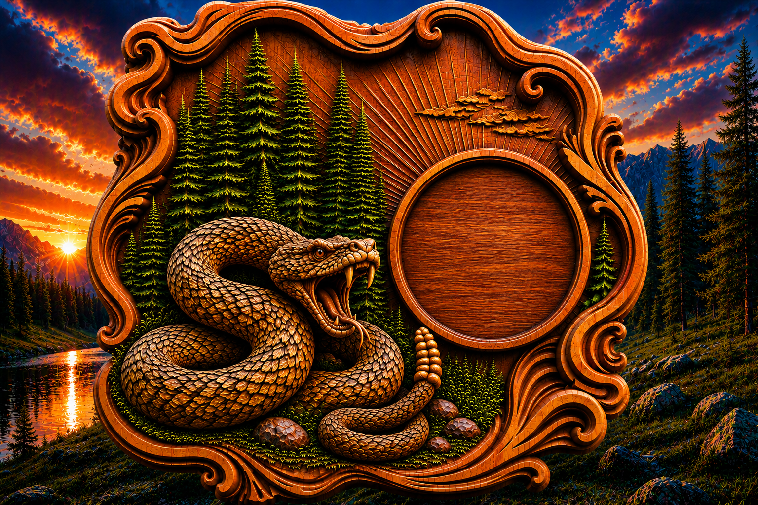 Rattlesnake Clock 3D STL File – CNC & 3D Print Ready
