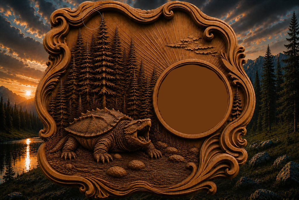Snapping Turtle Clock 3D STL File – CNC & 3D Print Ready