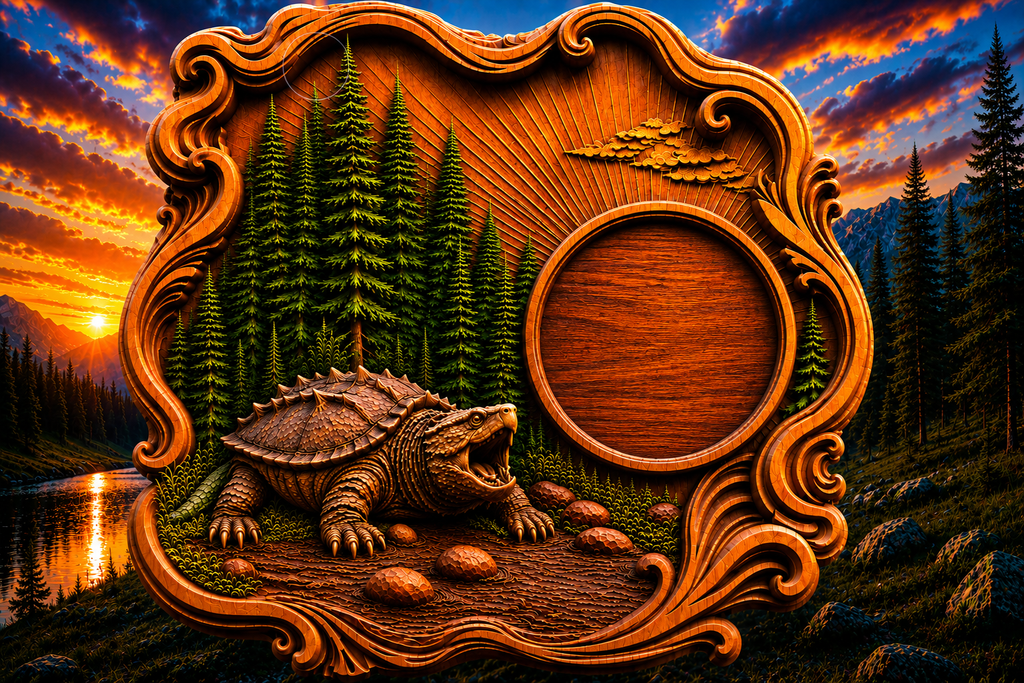 Snapping Turtle Clock 3D STL File – CNC & 3D Print Ready