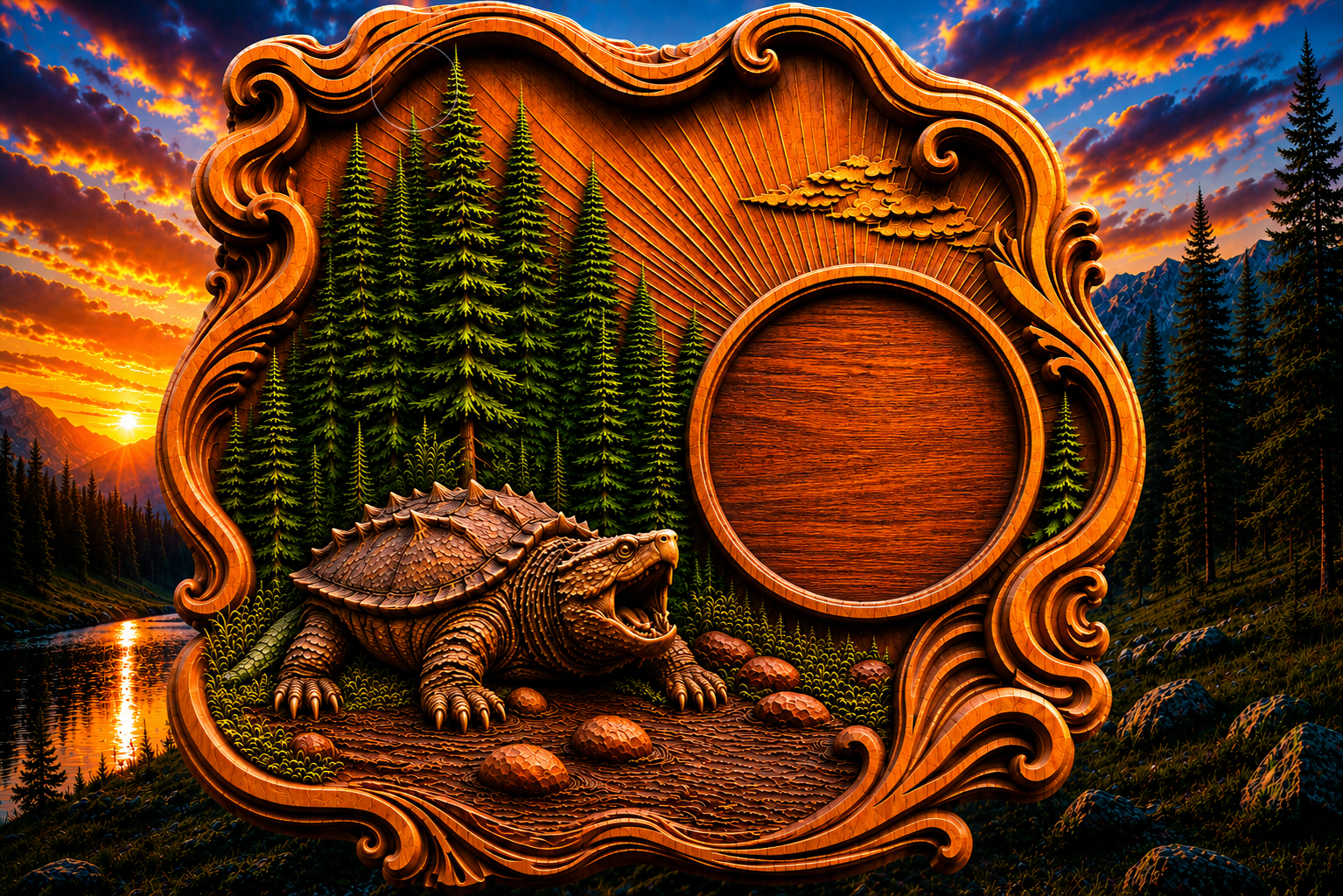 Snapping Turtle Clock 3D STL File – CNC & 3D Print Ready