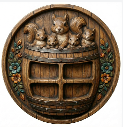 Squirrels Charcuterie Board 3D STL File – CNC Ready (Design A1)