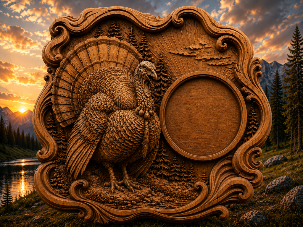 Turkey Clock 3D STL File – CNC & 3D Print Ready