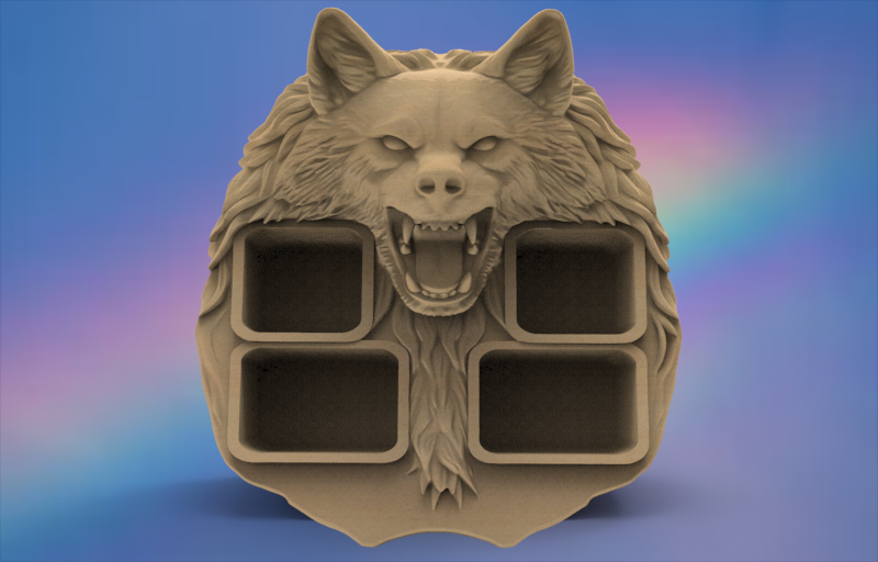 Wolf Charcuterie Board 3D STL File – CNC Ready