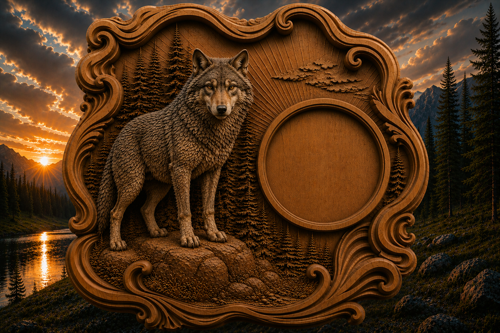 Wolf Clock 3D STL File – CNC & 3D Print Ready