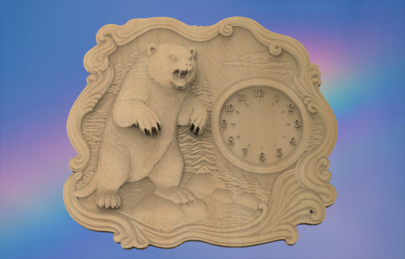Badger Clock 3D STL File – CNC & 3D Print Ready