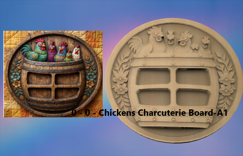 Chipmunk Charcuterie Board 3D STL File – CNC Ready | Doug-n-Jaci Creations