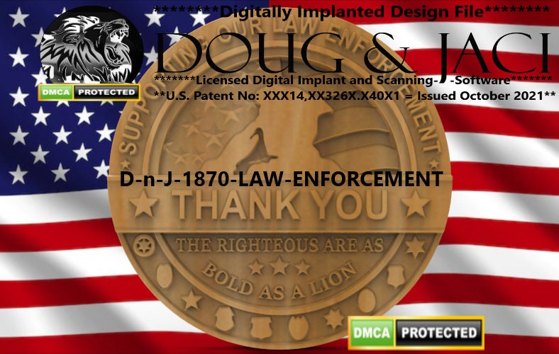 3d, Stl, 2 Stls-Law Enforcement-D-n-J-1870-1871-LAW-ENFORCEMENT EMBLEM