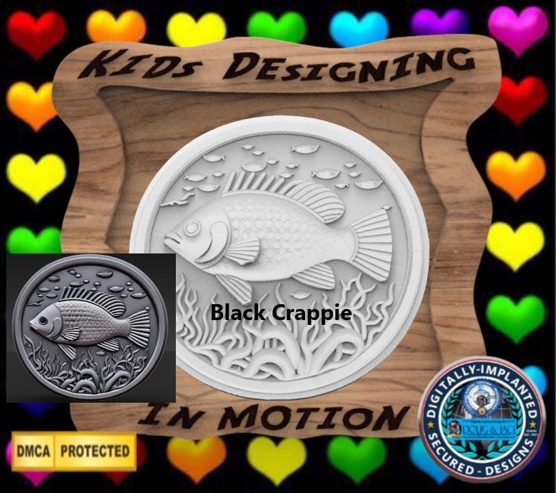 3d, CNC Ready Design - Black Croppie