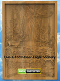 Deer & Eagle Wildlife Scenery – 3D STL CNC Digital File
