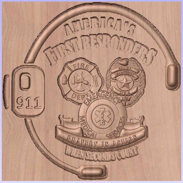 9/11 First Responders Memorial – 3D STL CNC Digital File