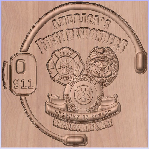 9/11 First Responders Memorial – 3D STL CNC Digital File