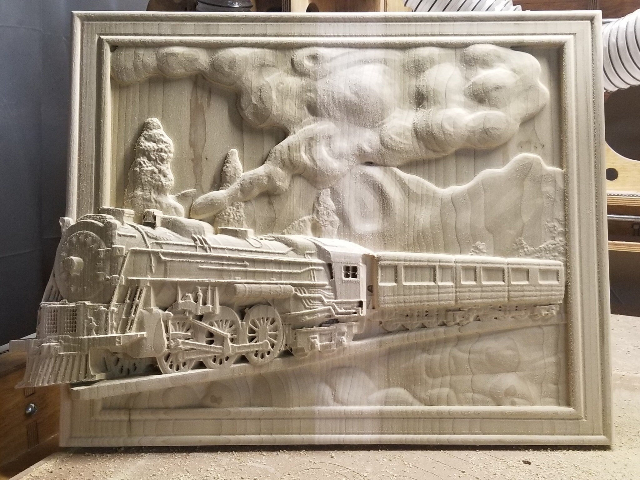 Steam Train CNC Carving – 3D STL Digital File