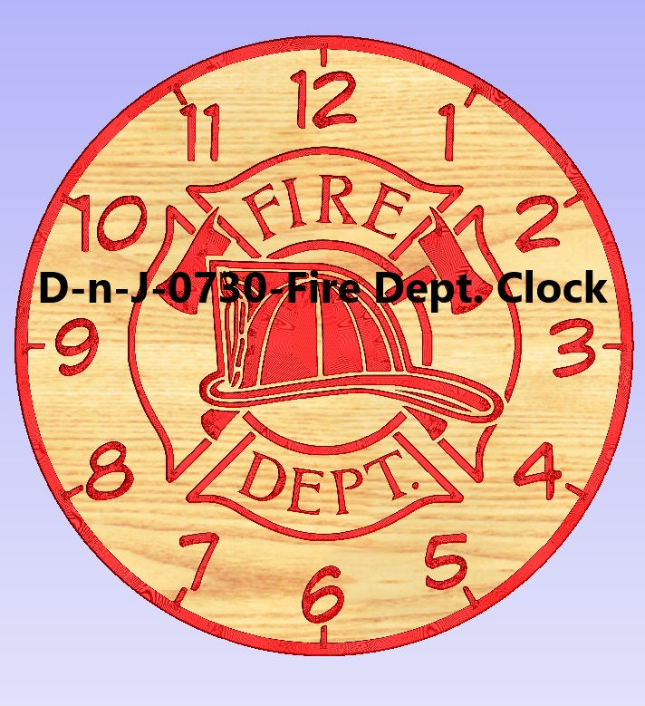Fire Department Clock – 2D SVG CNC Digital File