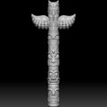 3d Stl Models, Totem Pole-1, Native American, D-n-J-1035-Totem Pole-1